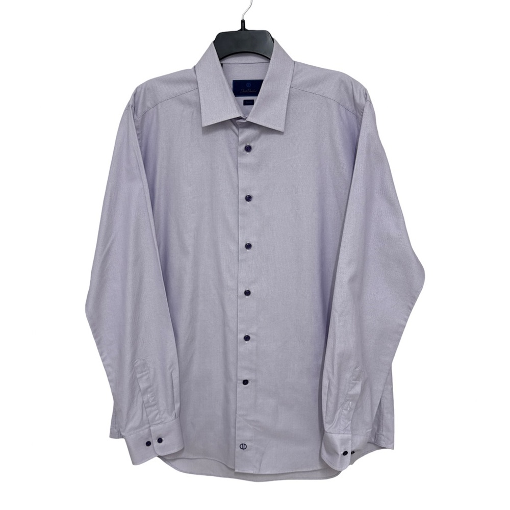 David Donahue Classic Dress Shirt Men’s 17.5 36/37 Light Purple